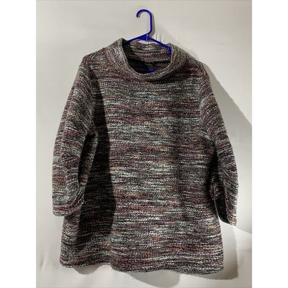 Vince Camuto Multicolor Sweater Womens Size 1X Cowl Neck - Picture 2 of 8